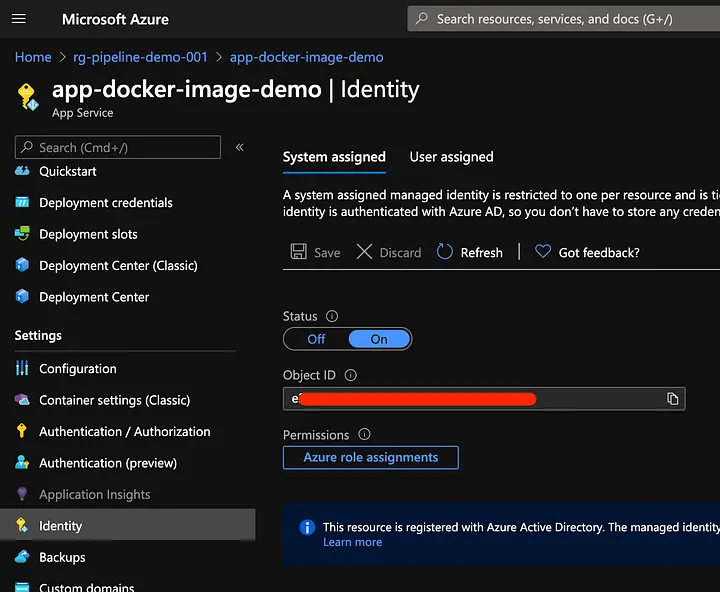 Enable system-assigned managed identity